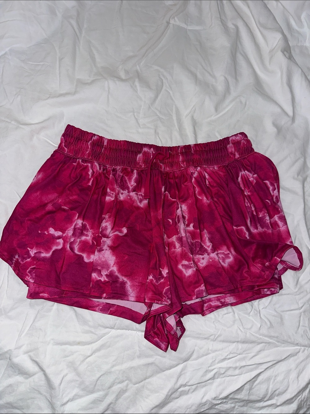 Xersion Women's Pink Tie-Dye Athletic Shorts
